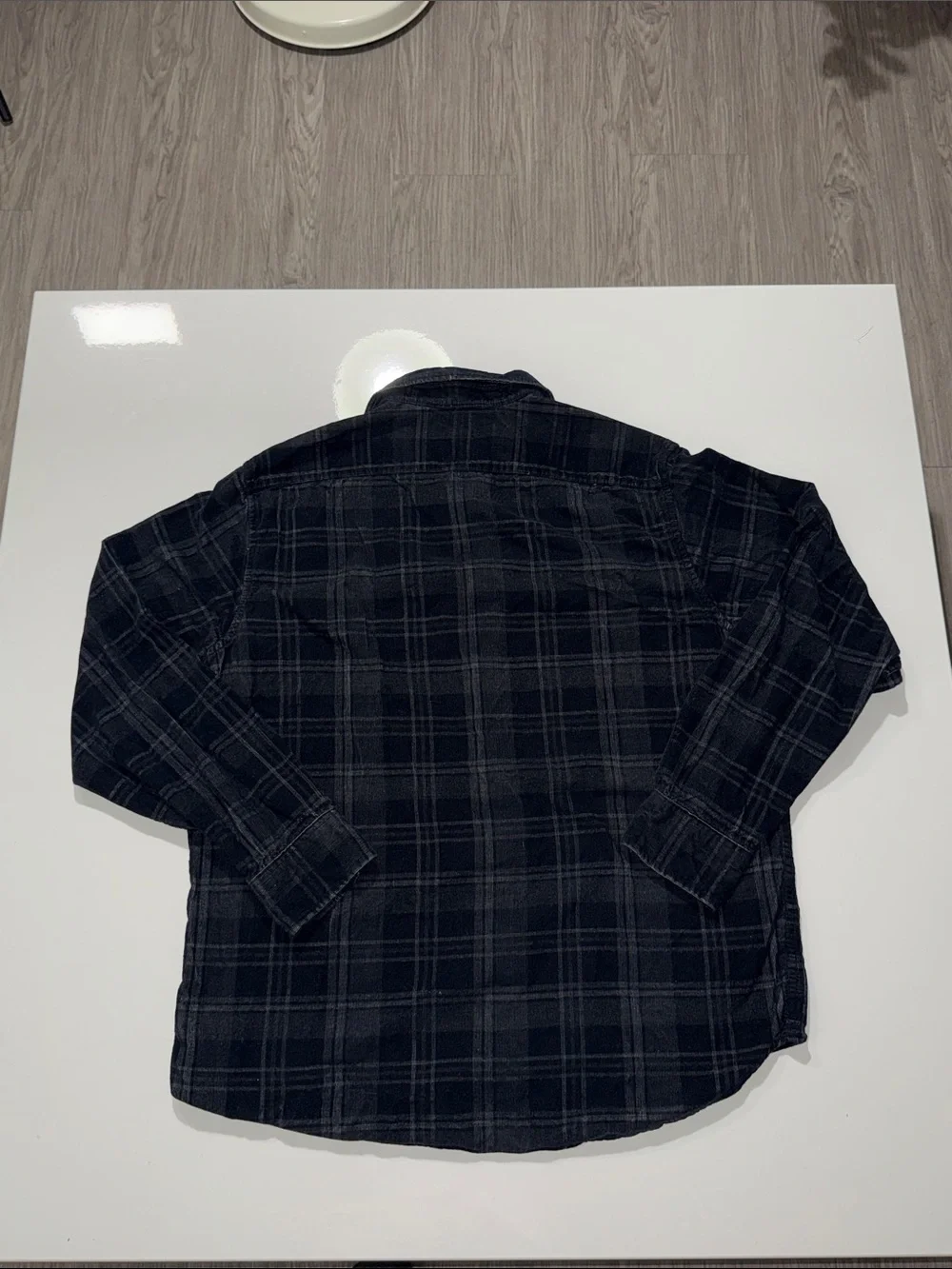 Michael Kors Black Plaid Button-Down Shirt